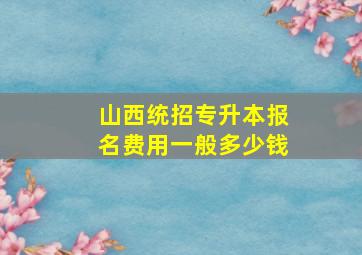 山西统招专升本报名费用一般多少钱