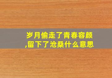 岁月偷走了青春容颜,留下了沧桑什么意思