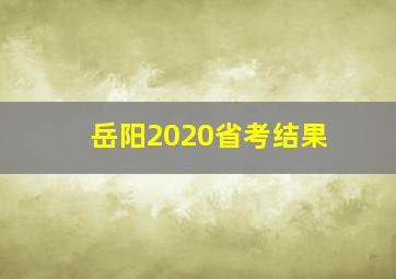 岳阳2020省考结果