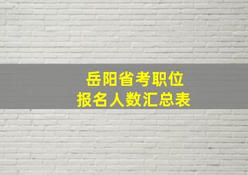 岳阳省考职位报名人数汇总表