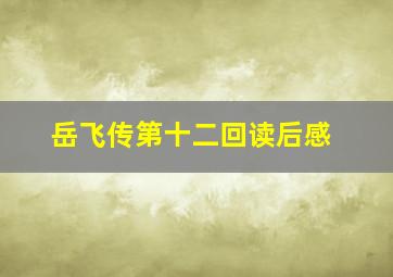 岳飞传第十二回读后感