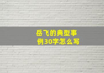 岳飞的典型事例30字怎么写