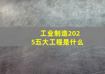 工业制造2025五大工程是什么