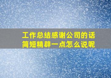 工作总结感谢公司的话简短精辟一点怎么说呢