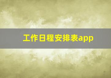 工作日程安排表app