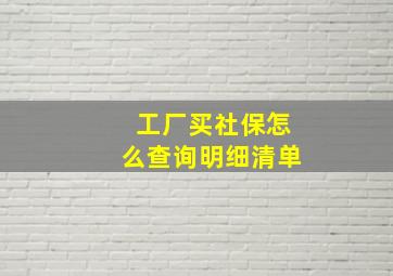 工厂买社保怎么查询明细清单