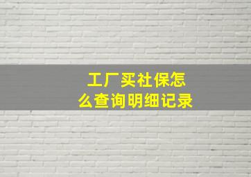 工厂买社保怎么查询明细记录