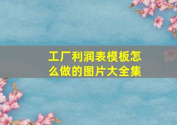 工厂利润表模板怎么做的图片大全集