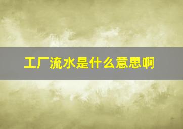 工厂流水是什么意思啊