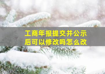 工商年报提交并公示后可以修改吗怎么改