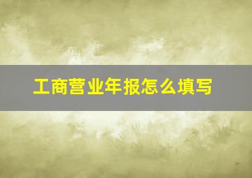 工商营业年报怎么填写