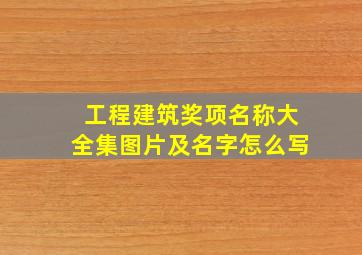 工程建筑奖项名称大全集图片及名字怎么写