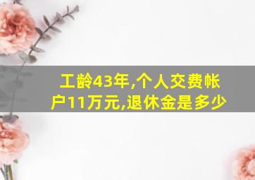 工龄43年,个人交费帐户11万元,退休金是多少