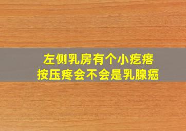 左侧乳房有个小疙瘩按压疼会不会是乳腺癌