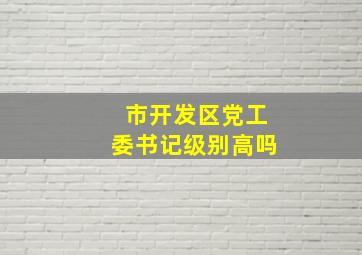 市开发区党工委书记级别高吗