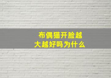 布偶猫开脸越大越好吗为什么