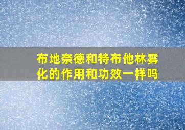 布地奈德和特布他林雾化的作用和功效一样吗