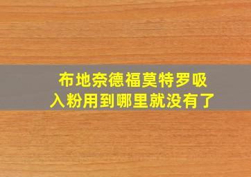 布地奈德福莫特罗吸入粉用到哪里就没有了