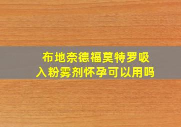 布地奈德福莫特罗吸入粉雾剂怀孕可以用吗