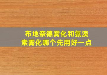 布地奈德雾化和氨溴索雾化哪个先用好一点