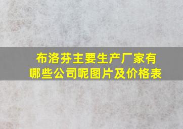 布洛芬主要生产厂家有哪些公司呢图片及价格表