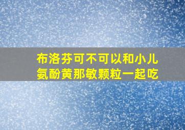 布洛芬可不可以和小儿氨酚黄那敏颗粒一起吃