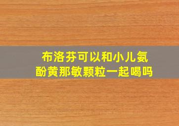 布洛芬可以和小儿氨酚黄那敏颗粒一起喝吗