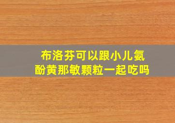 布洛芬可以跟小儿氨酚黄那敏颗粒一起吃吗