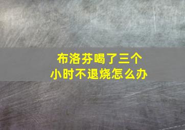 布洛芬喝了三个小时不退烧怎么办