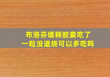 布洛芬缓释胶囊吃了一粒没退烧可以多吃吗