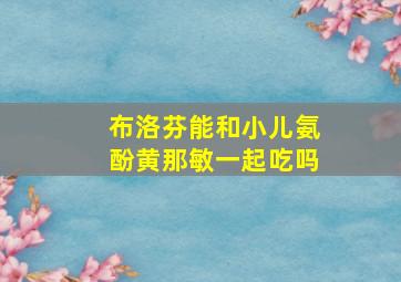 布洛芬能和小儿氨酚黄那敏一起吃吗