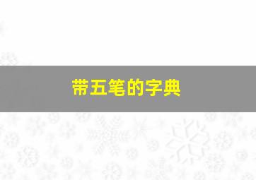 带五笔的字典