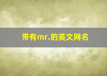 带有mr.的英文网名