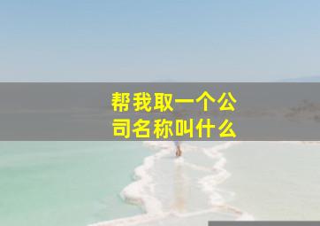 帮我取一个公司名称叫什么