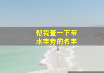 帮我查一下带水字旁的名字