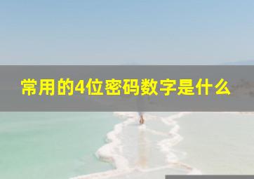 常用的4位密码数字是什么