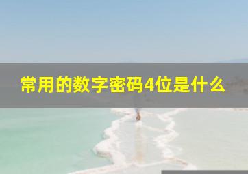 常用的数字密码4位是什么