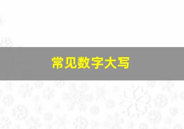 常见数字大写