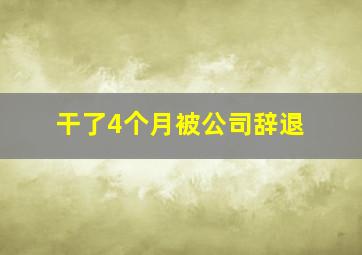 干了4个月被公司辞退