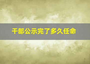 干部公示完了多久任命