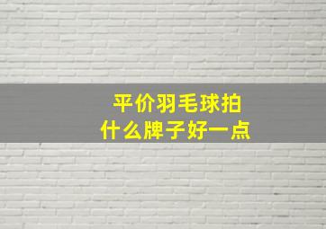 平价羽毛球拍什么牌子好一点