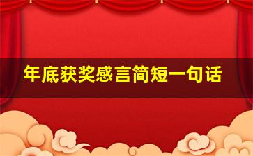 年底获奖感言简短一句话