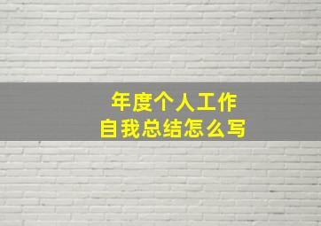 年度个人工作自我总结怎么写