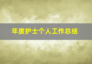 年度护士个人工作总结