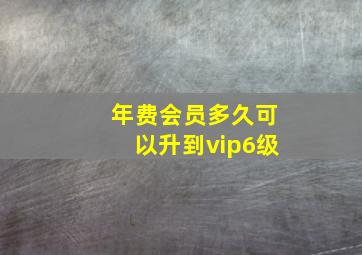 年费会员多久可以升到vip6级