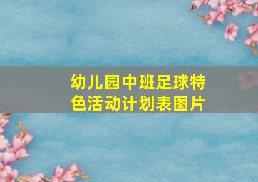 幼儿园中班足球特色活动计划表图片