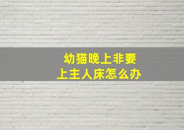 幼猫晚上非要上主人床怎么办