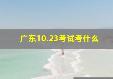 广东10.23考试考什么