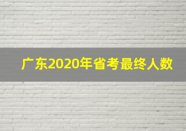 广东2020年省考最终人数