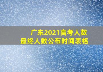 广东2021高考人数最终人数公布时间表格